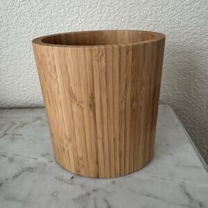 Totally Bamboo Oval Shaped Bamboo Kitchen Utensil Holder 6" x 4" x 7"